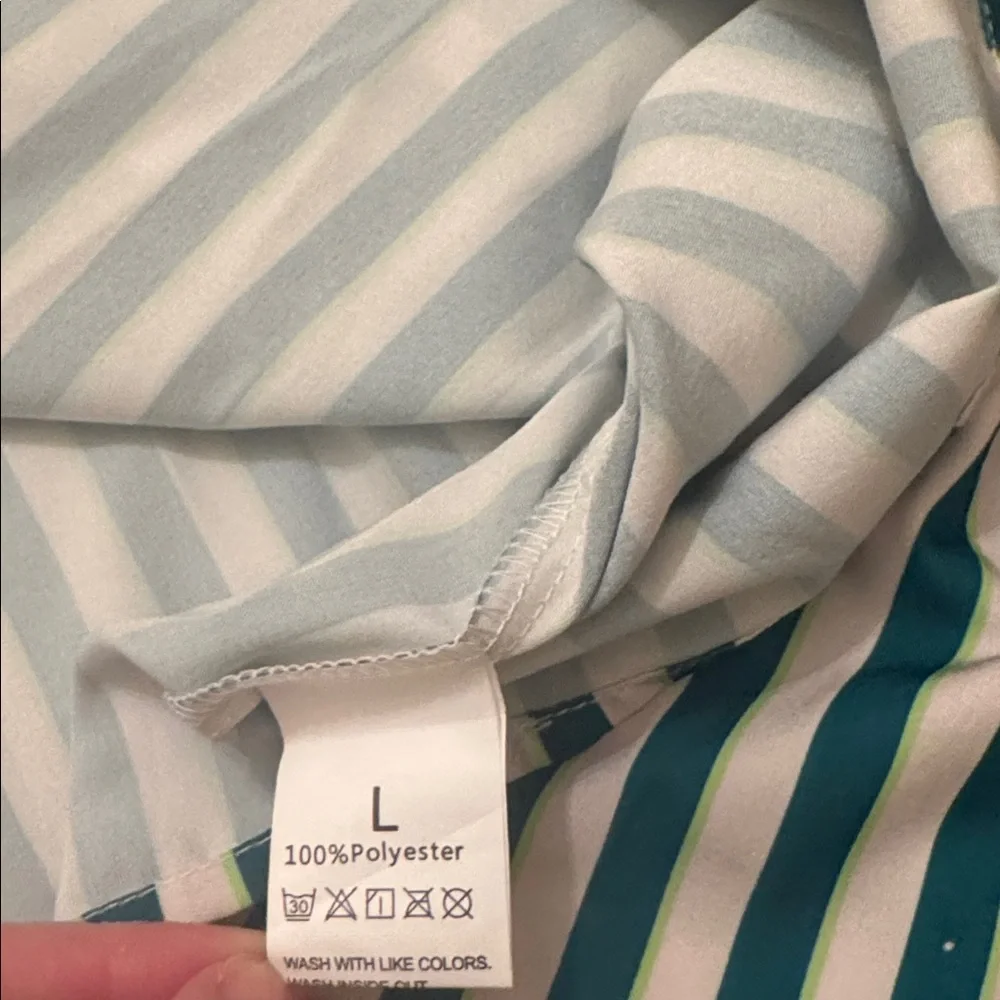 NWOT Green and White Striped Dress - Large - Picture 5 of 5